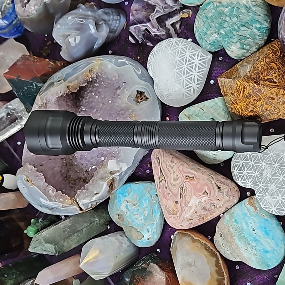 High Quality Large UV Black Light Flashlight with Battery Charger